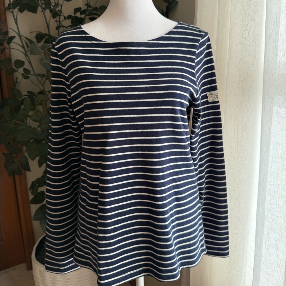 Joules Navy and White Striped Women's Top
